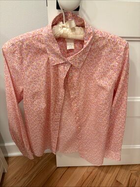 J CREW Pink Floral Button-Up Shirt Size 0